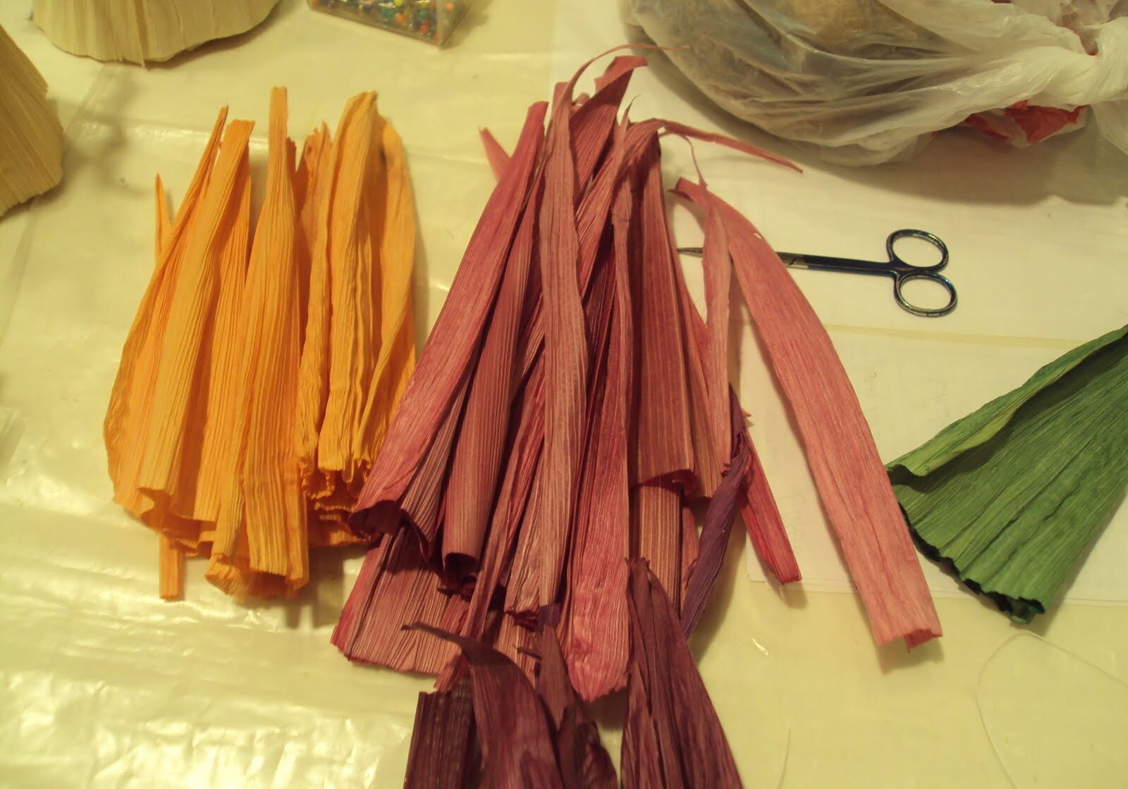 and hand-dyed corn shucks