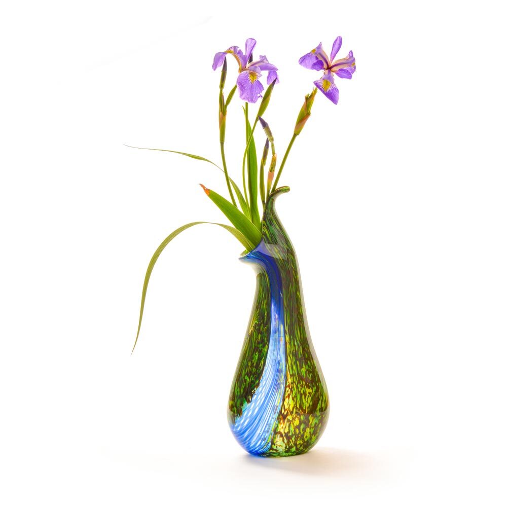 waterfall orchid vase by michael hatch of crucible glassworks