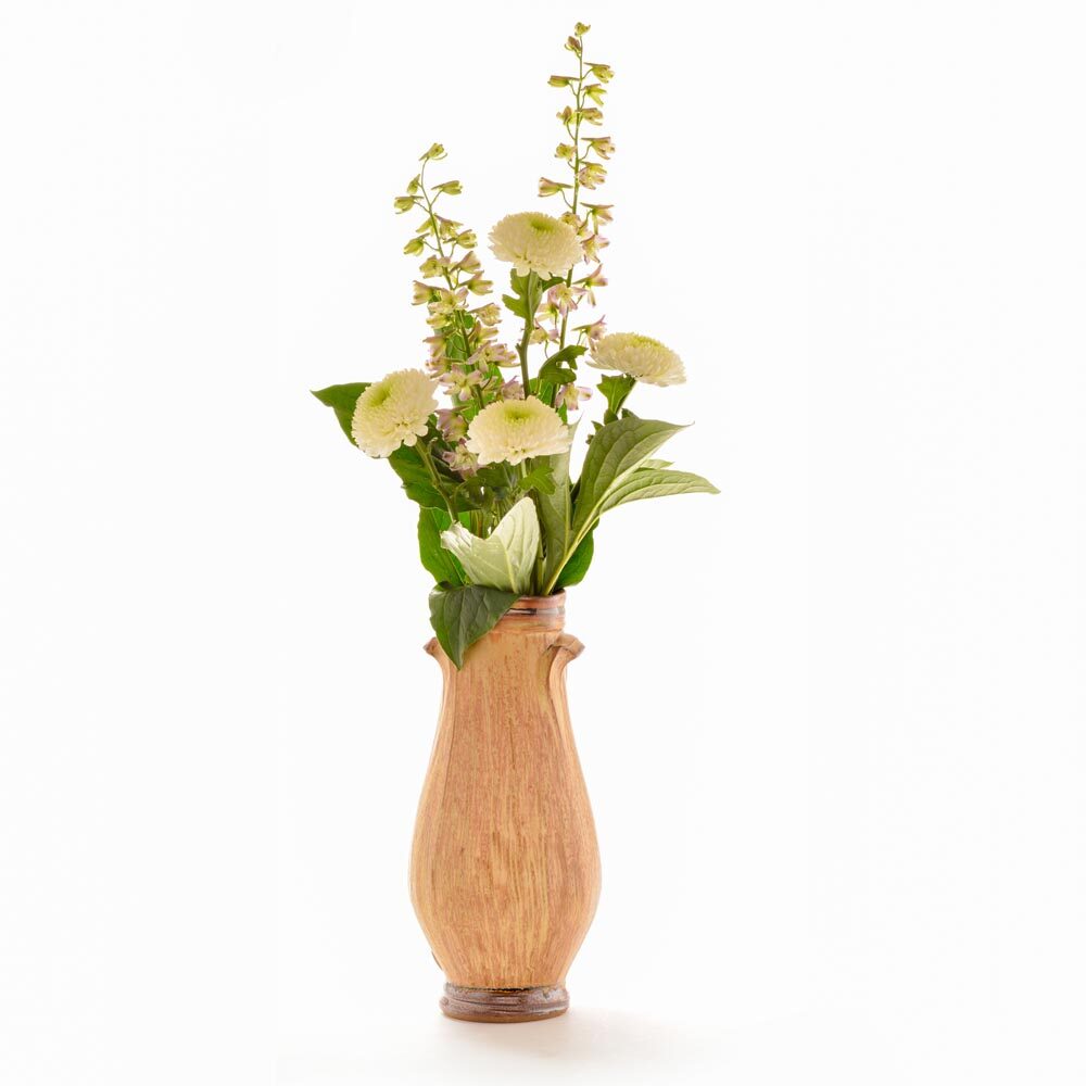 handmade ceramic vase by sarah wells rolland of village potters in asheville nc